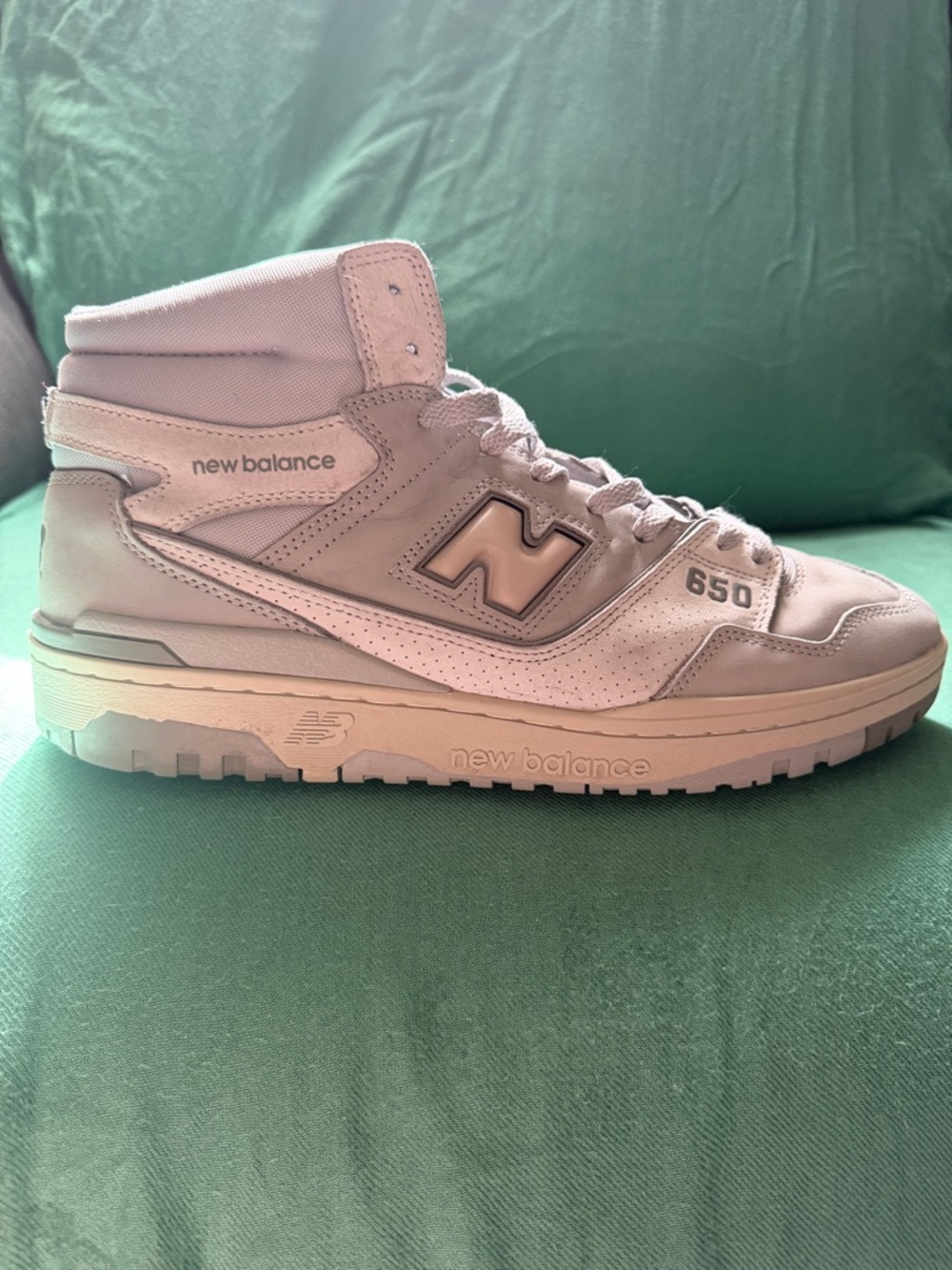 New Balance 650 High-Top Athletic Sneakers in Light Gray